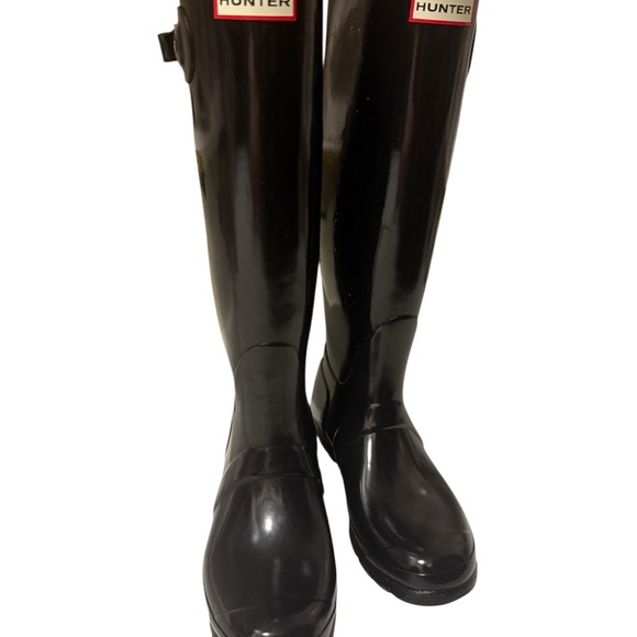Hunter women Glossy Black tall Rain Boots in new condition - Picture 5 of 14